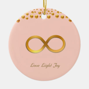 Cute Golden Infinity Symbol Ceramic Ornament