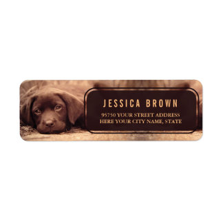 Cute Golden Labrador custom return address label