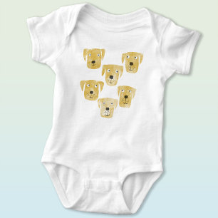 Cute Golden Labrador Retriever Dog Baby Bodysuit