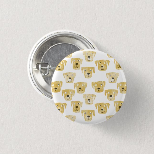 Cute Golden Labrador Retriever Dog Button (Front & Back)