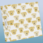 Cute Golden Labrador Retriever Dog Custom Text 3 Ring Binder<br><div class="desc">Watercolor painting of cute Golden Labrador Retriever dogs,  perfect for pet lovers,  dog walkers,  dog groomers and veterinarians.
Change the text on the spine to customize.</div>
