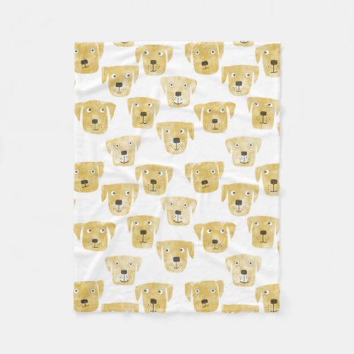 Cute Golden Labrador Retriever Dog Pattern Fleece Blanket