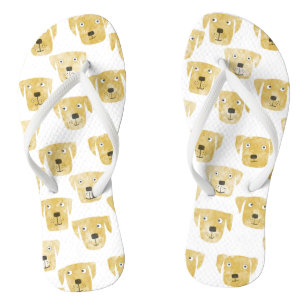 Cute Golden Labrador Retriever Dog Pattern Flip Flops