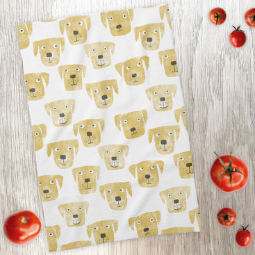 Cute Golden Labrador Retriever Dog Pattern Kitchen Towel