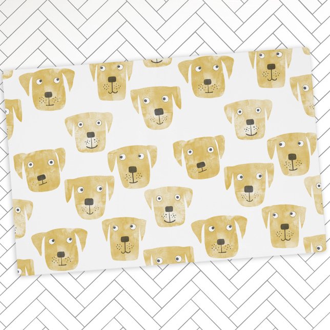 Cute Golden Labrador Retriever Dog Pattern Placemat (Creator Uploaded)