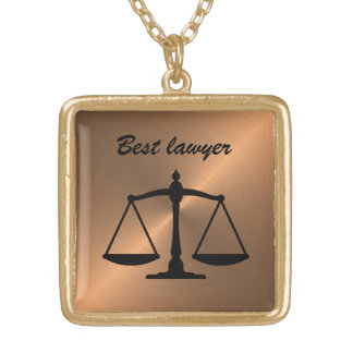 Cute golden lawyer gold plated necklace