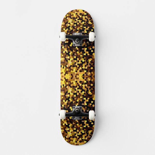 Cute golden mosaic pattern  skateboard (Front)