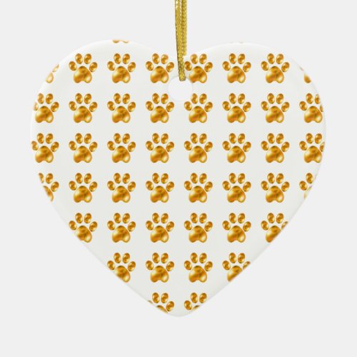 Cute Golden Paws Ceramic Ornament