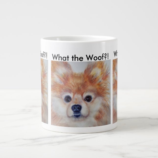 CUTE GOLDEN POMERANIAN LARGE COFFEE MUG (Front)