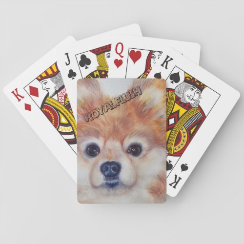 CUTE GOLDEN POMERANIAN POKER CARDS