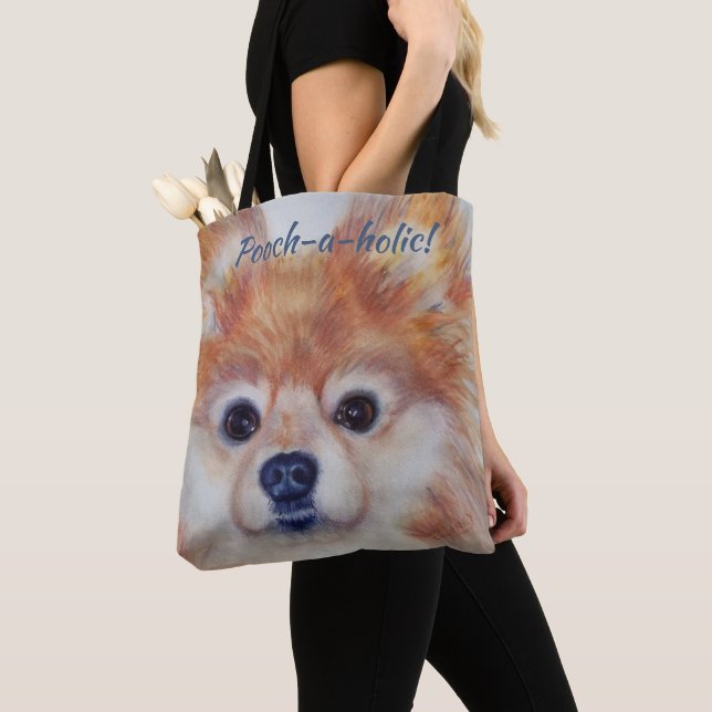 CUTE GOLDEN POMERANIAN TOTE BAG (Close Up)
