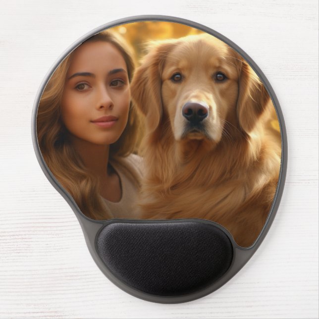Cute golden retriever Best Dog Mom Ever Gel Mouse Pad (Front)