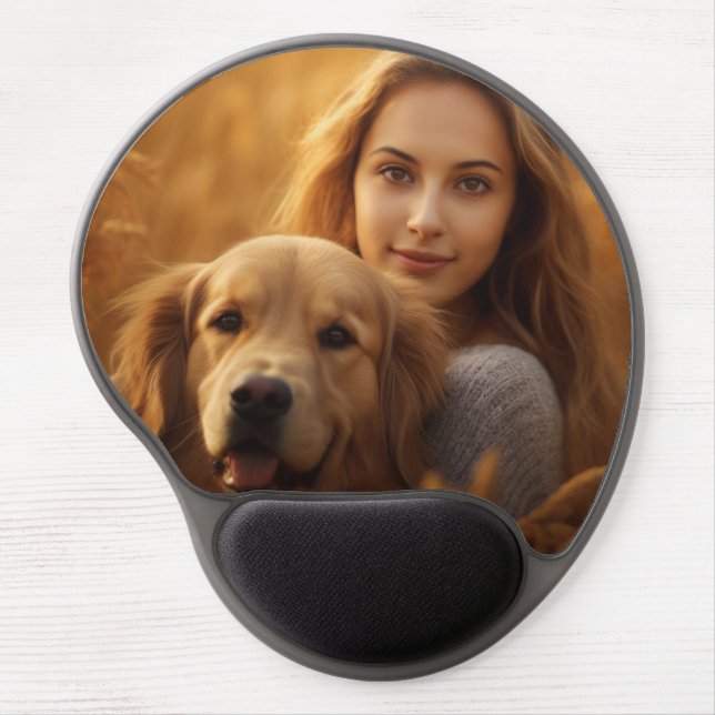 Cute golden retriever Best Dog Mom Ever Gel Mouse Pad (Front)