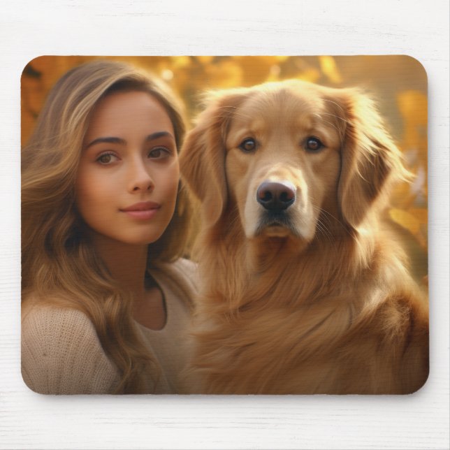 Cute golden retriever Best Dog Mom Ever Mouse Pad (Front)