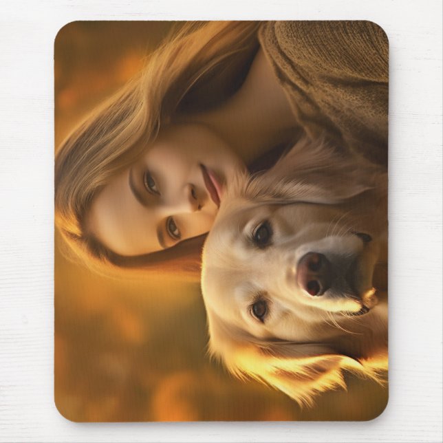 Cute golden retriever Best Dog Mom Ever  Mouse Pad (Front)