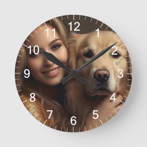 Cute golden retriever Best Dog Mom Ever Mouse Pad Round Clock