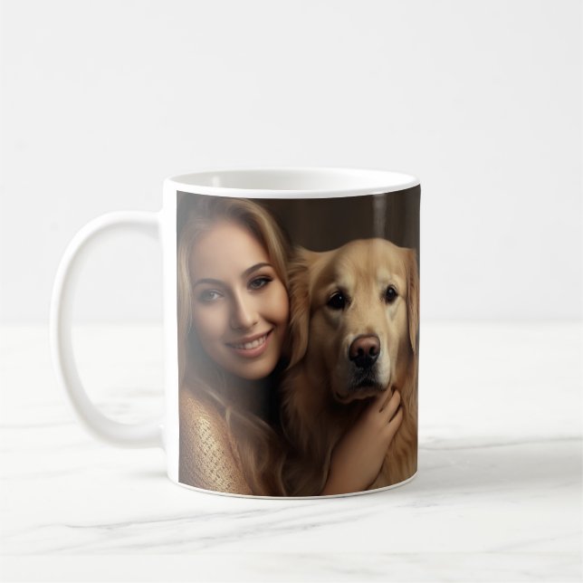 Cute golden retriever Best Dog Mom Ever Two Photo  Coffee Mug (Left)