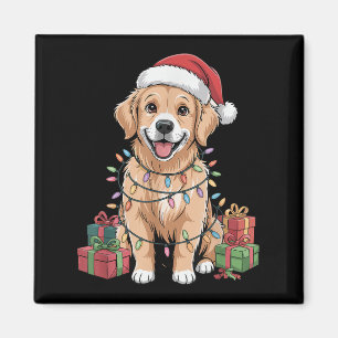 Cute Golden Retriever Christmas Funny Dog Lover Ho Magnet