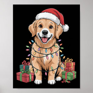 Cute Golden Retriever Christmas Funny Dog Lover Ho Poster