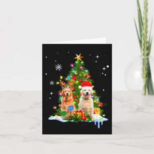 Cute Golden Retriever Christmas Tree Card