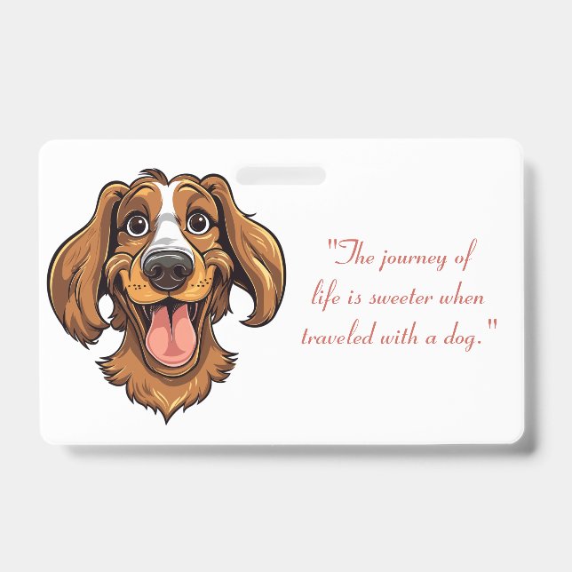 Cute Golden Retriever Clipart | Badge (Front)