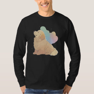 Cute Golden Retriever Colorful Pop Tie Dye Rainbow T-Shirt