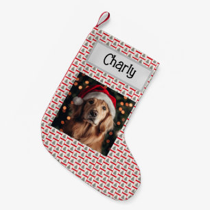 Cute Golden Retriever, Customized With Name, Dog, Small Christmas Stocking