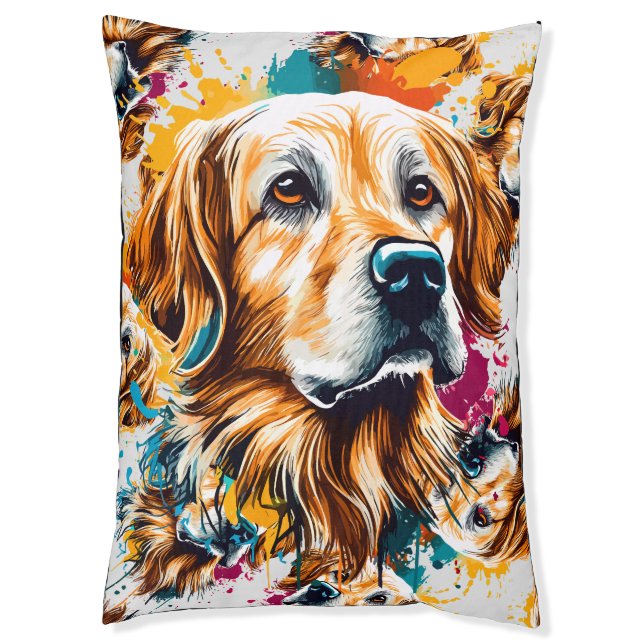 Cute Golden Retriever Dog Bed - Golden Retriever  (Front Vertical)
