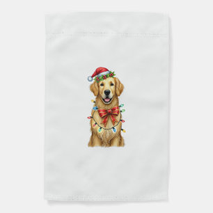 Cute Golden Retriever Dog Coquette Bow Christmas M Garden Flag