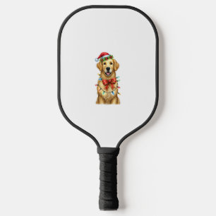 Cute Golden Retriever Dog Coquette Bow Christmas M Pickleball Paddle