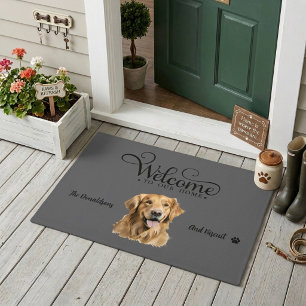 Cute Golden Retriever Dog Doormat