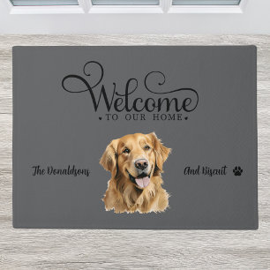 Cute Golden Retriever Dog Doormat