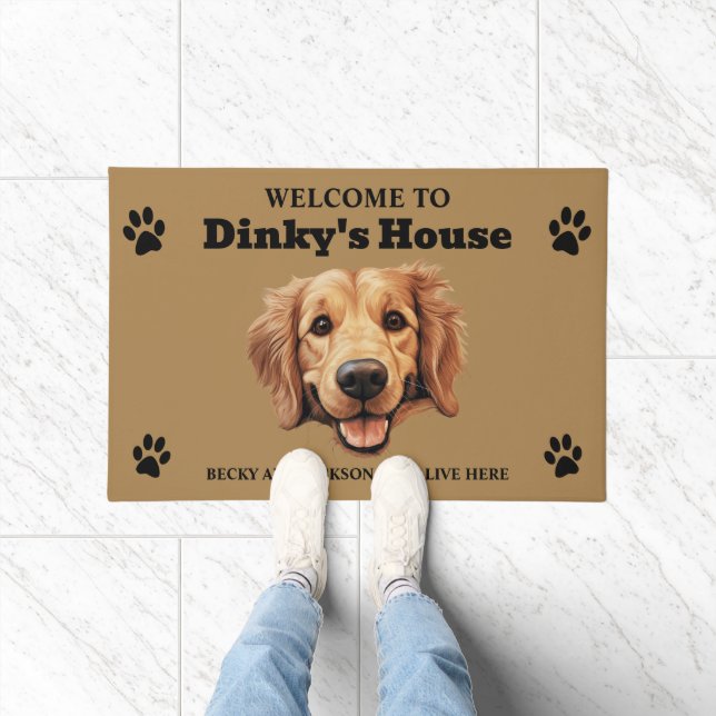 Cute Golden Retriever Dog Doormat (Indoor)