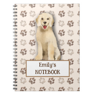 Cute Golden Retriever dog footprint customizable  Notebook
