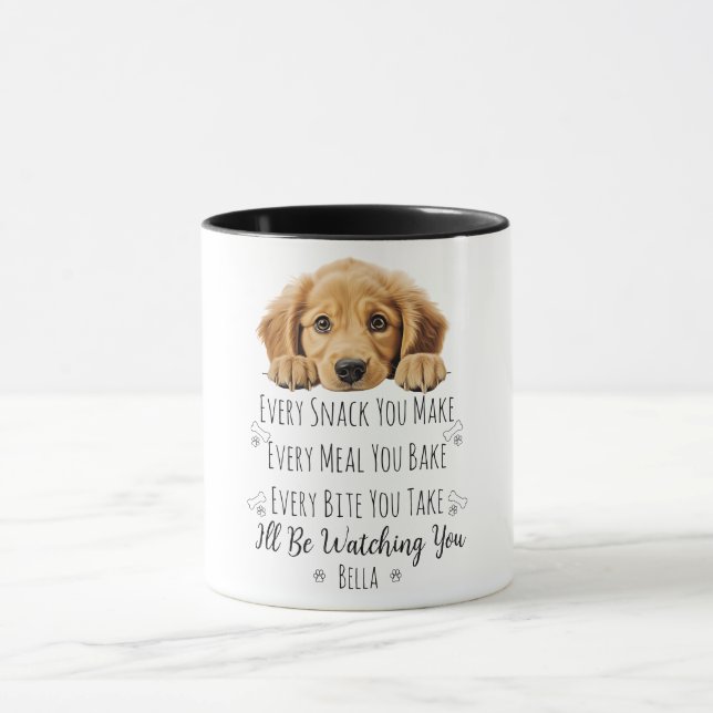 Cute Golden Retriever Dog Funny Custom Mug (Center)
