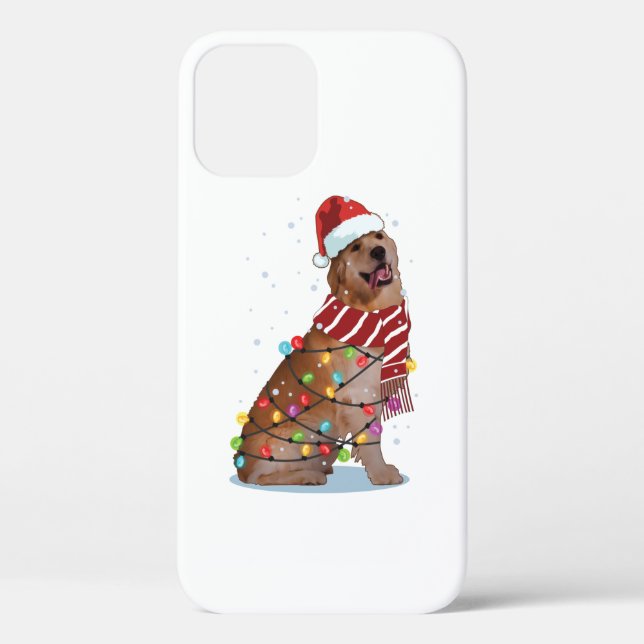 Cute Golden Retriever Dog Funny Xmas Holiday Gift Case-Mate iPhone Case (Back)