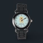 Cute Golden Retriever Dog Kids Watch<br><div class="desc">This cute kids watch features a beautiful golden retriever puppy illustration,  with a place for you to add a name in a modern,  minimalist font. A fantastic gift for any dog or dog lover,  perfect to celebrate the arrival of a new pet!</div>