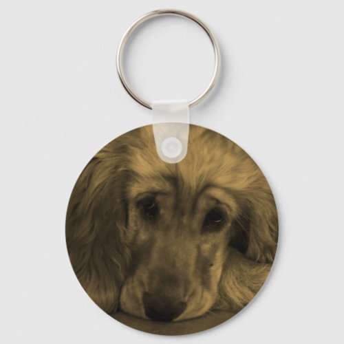 Cute Golden Retriever Dog Laying Down Keychain