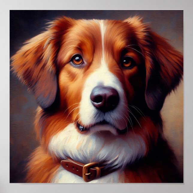 Cute golden retriever dog poster (Front)