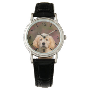 Cute Golden Retriever Dog Puppy Face -- dial-plate Watch