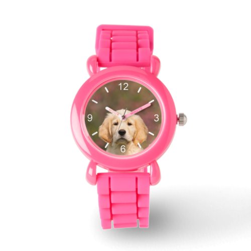 Cute Golden Retriever Dog Puppy _ girls dial_plate Watch