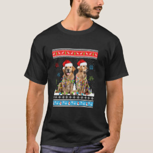 Cute Golden retriever Dog Reindeer Christmas Ugly  T-Shirt