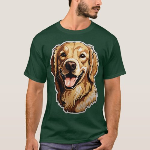 Cute Golden Retriever Dogs Funny Golden Retriever  T_Shirt