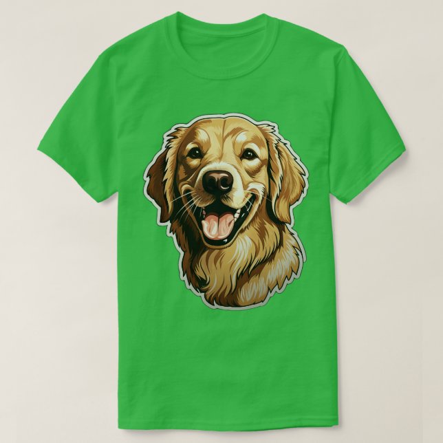 Cute Golden Retriever Dogs Funny Golden Retriever  T-Shirt (Design Front)