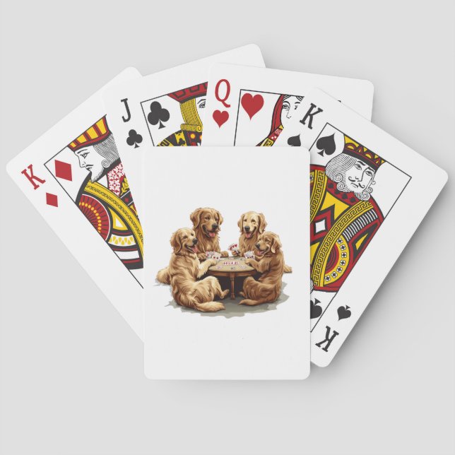Cute Golden Retriever Dogs Playing Cards (Back)