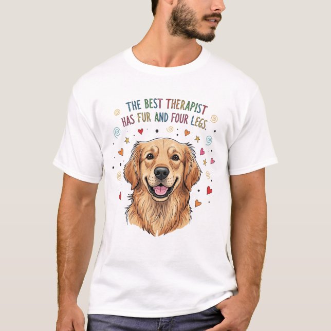 Cute Golden Retriever Doodle T-Shirt (Front)