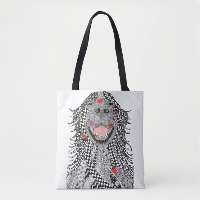 Cute Golden Retriever Free Kisses Tote Bag (Front)