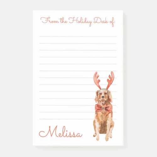 Cute Golden Retriever from the Holiday Desk of  Po Post_it Notes