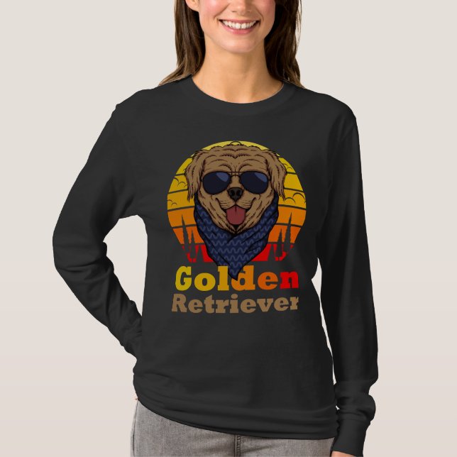 Cute Golden Retriever Funny T-Shirt (Front)