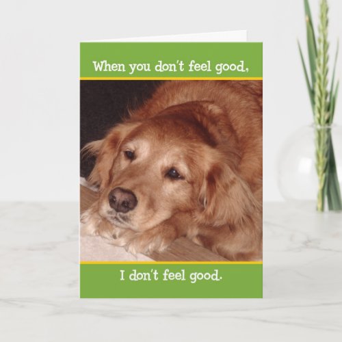 Cute Golden Retriever Get Well Card